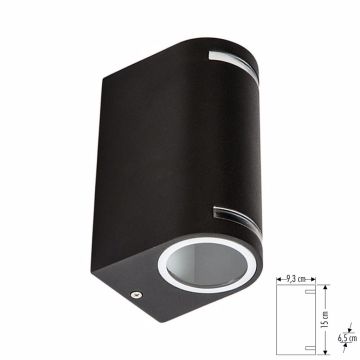 Cata İbiza Siyah Kasa Dekoratif Dış Mekan Led Duvar Aplik Aydınlatma CT-7062