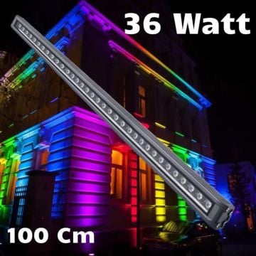 Cata Sıva Üstü Wallwasher Duvar Aydınlatma 100Cm 36W Volvoşır Aydınlatma Amber Işık ct-4697