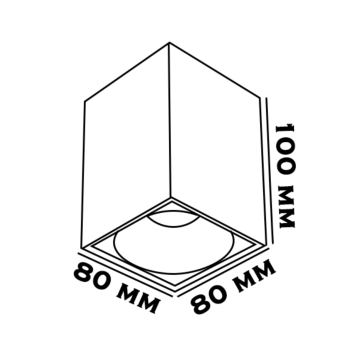 Sıva Üstü Kare Led Spot Armatür 8x8x10 Cm Siyah - Siyah