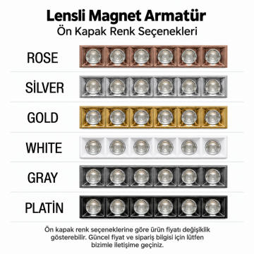 Forlife Klasik FL-6612 12W Lensli Linear Magnet Ray Armatür Siyah Kasa