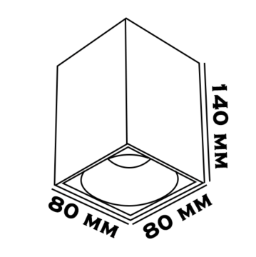 Sıva Üstü Kare Led Spot Armatür 8x8x14 Cm Beyaz - Siyah