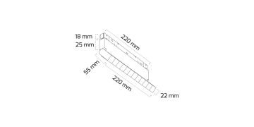 Goya 12 W Magnet Mercekli Linear Ray Armatür Aydınlatma 22CM GY 2052-12