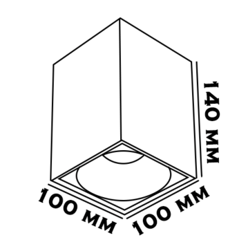 Sıva Üstü Kare Led Spot Armatür 10x10x14 Cm Beyaz - Altın