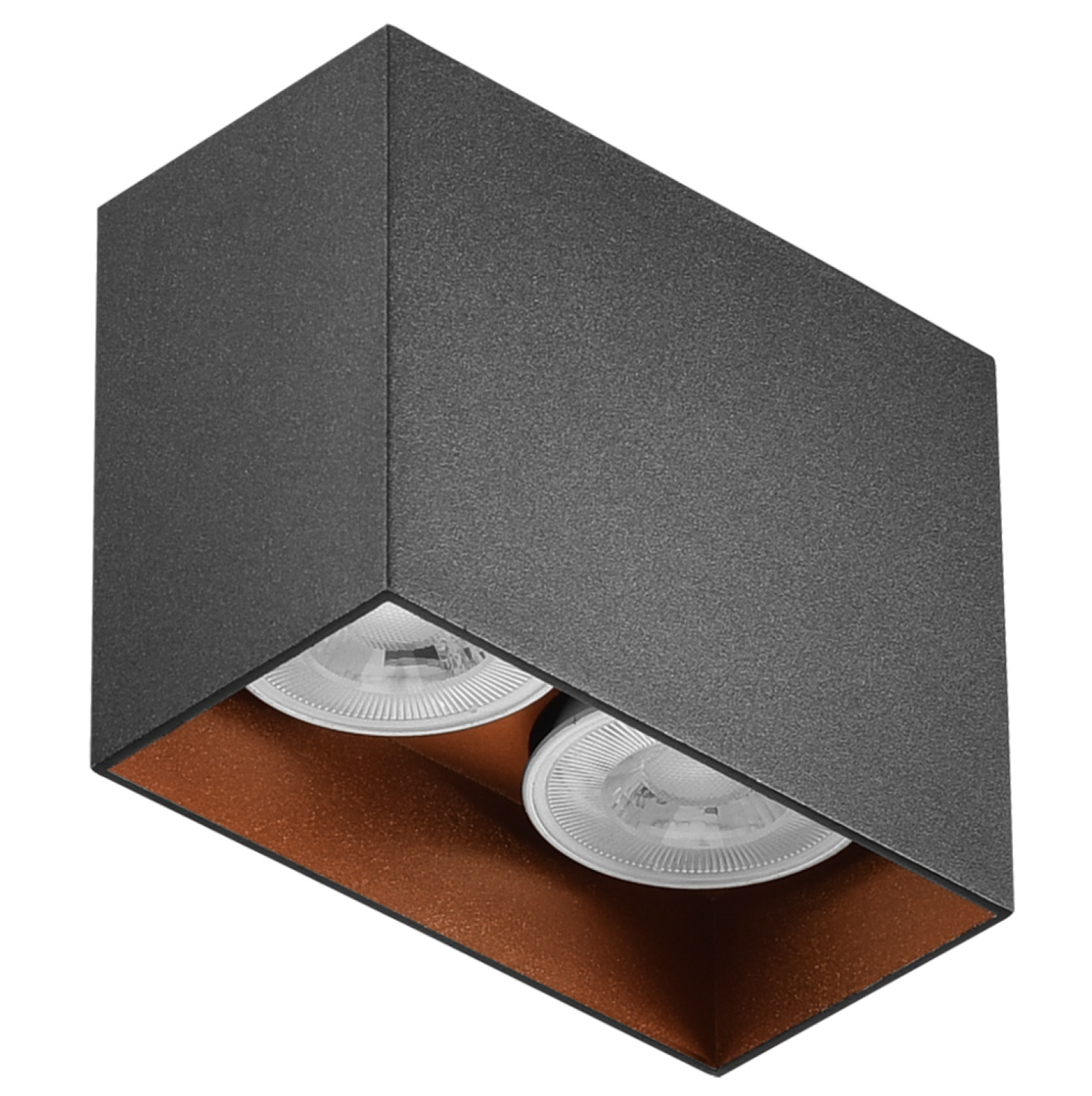 Sıva Üstü Kare Led Spot Armatür 6x12x10 Cm Siyah - Bakır