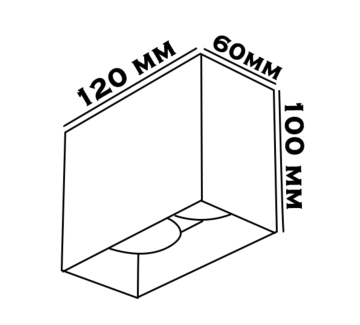 Sıva Üstü Kare Led Spot Armatür 6x12x10 Cm Siyah - Siyah