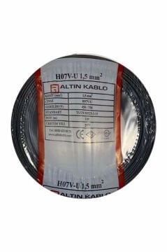 Altın Kablo 1,5 mm Nya Tek Damarlı Bakır Elektrik Kablosu Siyah 100 Metre