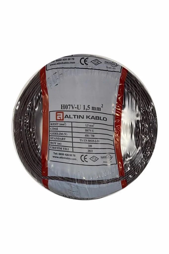 Altın Kablo 1,5 mm Nya Tek Damarlı Bakır Elektrik Kablosu Kahverengi 100 Metre