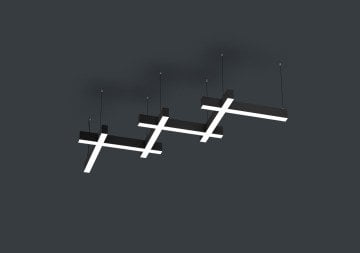 Üçlü Linear Takım Aydınlatma Modern Led Avize Lineer Armatür 2700K (Sarı Işık) - Askılı - Antrasit
