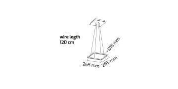 Goya 14 Watt Samsung Ledli Dekoratif Sarkıt Kare Linear Aydınlatma 27CM GY 8123-1