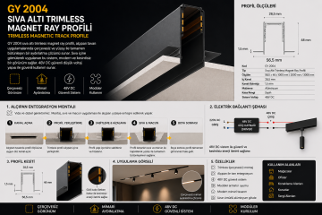 Goya Sıva Altı Trimless Magnet Ray 3 Metre GY 2004-3
