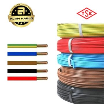Altın Kablo 2,5 mm Nya Tek Damarlı Bakır Elektrik Kablosu Sarı Yeşil 100 Metre