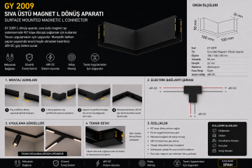 Goya Sıva Üstü Magnet Ray L Dönüş Aparatı Tavan Tipi GY 2009