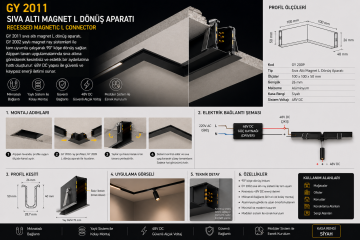 Goya Sıva Altı Magnet Ray L Dönüş Aparatı Duvar Tipi GY 2012