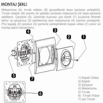 Viko Thea Blu Kapaklı Topraklı Çocuk Korumalı Priz Mekanizma + Kapak