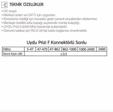 Viko Thea Blu Uydu Prizi F Konnektörlü Sonlu Mekanizma + Kapak