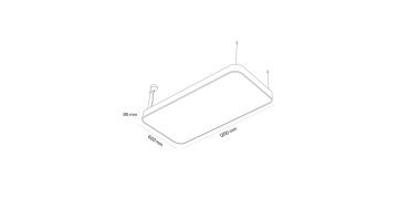 Goya 193 Watt Samsung Ledli Dekoratif Sarkıt Oval Dikdörtgen Linear Aydınlatma 60x120CM GY 8119-60x120