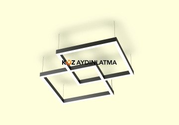Double Kare Linear Aydınlatma Modern Led Avize Lineer Armatür