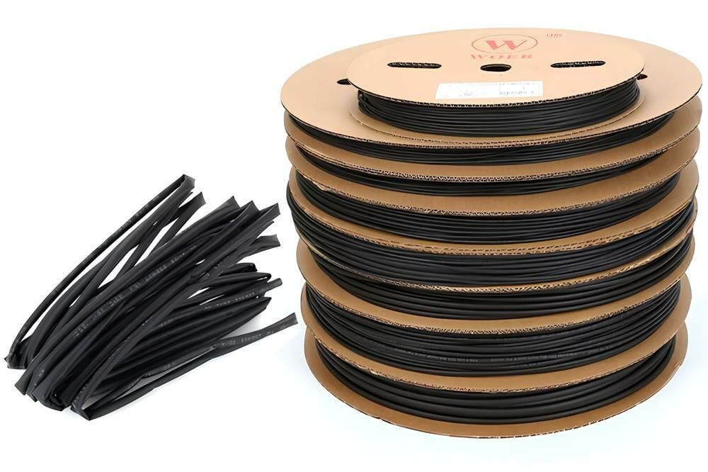 Woer 120 Mm Siyah Isı İle Daralan Makaron 25 Metrelik Rulolarda