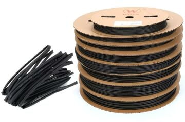 Woer 120 Mm Siyah Isı İle Daralan Makaron 25 Metrelik Rulolarda