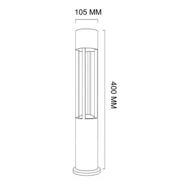Kratos Dış Mekan Modern Bahçe Armatürü Led Yol Aydınlatması Bollard Aydınlatma 40CM
