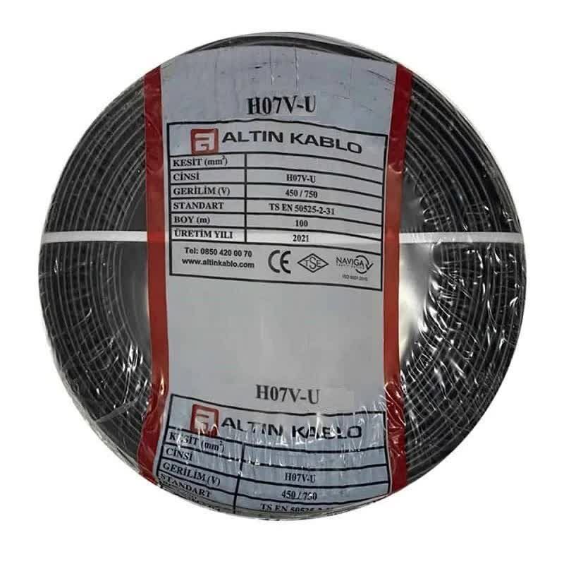 Altın Kablo 25 mm Nya Tek Damarlı Bakır Elektrik Kablosu Siyah 100 Metre