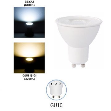 Cata 10 Watt GU10 Duylu Led Çanak Ampul CT-4212 3200K (Gün Işığı)