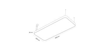 Goya 228 Watt Samsung Ledli Dekoratif Sarkıt Oval Dikdörtgen Linear Aydınlatma 60x150CM GY 8119-60x150