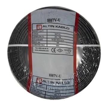 Altın Kablo 35 mm Nya Tek Damarlı Bakır Elektrik Kablosu Siyah 100 Metre