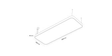 Goya 288 Watt Samsung Ledli Dekoratif Sarkıt Oval Dikdörtgen Linear Aydınlatma 60x180CM GY 8119-60x180