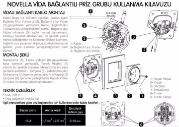 Viko Artline Novella Çocuk Korumalı Topraklı Priz Mekanizma + Kapak 92605342