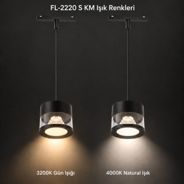 Forlife Klasik FL-2220 S KM 9W Sarkıt Avize Magnet Ray Aydınlatma Siyah Kasa