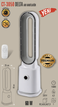 Cata Premium 60 Watt Kumandalı Air Hava Vantilatör CT-3050