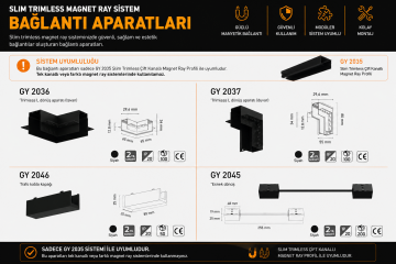 Goya Sıva Altı Trimless Slim Magnet Ray Trafo Kablo Kapağı GY 2046
