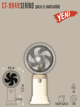 Cata Serino Şarjlı El Vantilatör CT-9949