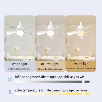 Cata Fırtına 122W 3 Renk Yanma Modlu Dimlenebilir Pervane Led Ampul Aydınlatma CT-1157