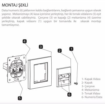 Viko Artline Novella İkili Data Prizi (2 X RJ45 CAT5E) Mekanizma + Kapak 92600034 Kayın