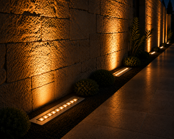 Sıva Altı Wallwasher Duvar Aydınlatma 30Cm 9 Ledli Volvoşır Aydınlatma YEŞİL