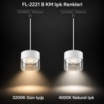 Forlife Klasik FL-2221 B KM 9W Sarkıt Avize Magnet Ray Aydınlatma Beyaz Kasa