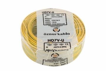 Öznur Kablo 10 mm Nya Tek Damarlı Bakır Elektrik Kablosu Sarı Yeşil 100 Metre