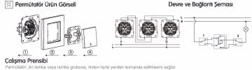 Viko Artline Novella Permütatör Ara Vavien Mekanizma + Kapak 92605331 Gümüş