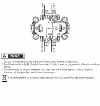 Viko Artline Novella Tek Düğmeli Jaluzi Kumanda Anahtarı Mekanizma + Kapak 92605372
