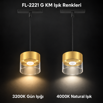 Forlife Klasik FL-2221 G KM 9W Sarkıt Avize Magnet Ray Aydınlatma Gold Kasa