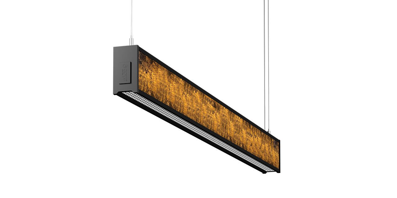 Goya 51 Watt Samsung Ledli Oxide Desenli Dekoratif Sarkıt Linear Armatür 180CM GY 8046-180 3000  K (Gün Işığı) - Oxide Gold - Sarkıt Montaj