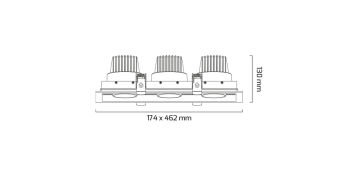 Goya 3x30 Watt Samsung Ledli Kare Cob Led Spot Mağaza Armatürü GY 3043-30