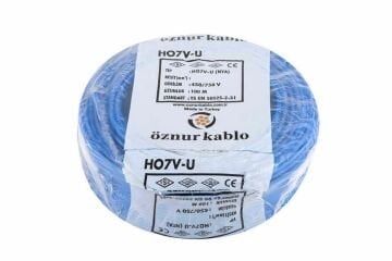 Öznur Kablo 25 mm Nya Tek Damarlı Bakır Elektrik Kablosu Mavi 100 Metre