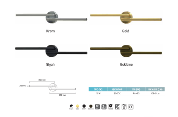 Gold Kasa İkili Şaşırtma Dekoratif Duvar Aplik