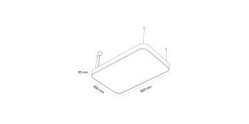 Goya 144 Watt Samsung Ledli Dekoratif Sarkıt Oval Dikdörtgen Linear Aydınlatma 60x90CM GY 8119-60x90