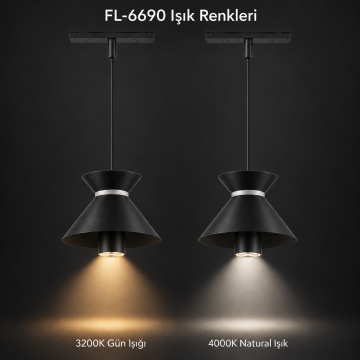 Forlife Klasik FL-6690 10W Konik Dekoratif Sarkıt Magnet Ray Aydınlatma