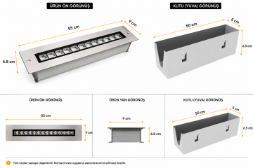 Sıva Altı Wallwasher Duvar Aydınlatma 50Cm 18 Ledli Volvoşır Aydınlatma