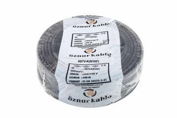 Öznur Kablo 4 mm Nyaf Çok Telli Bakır Elektrik Kablosu Siyah 100 Metre